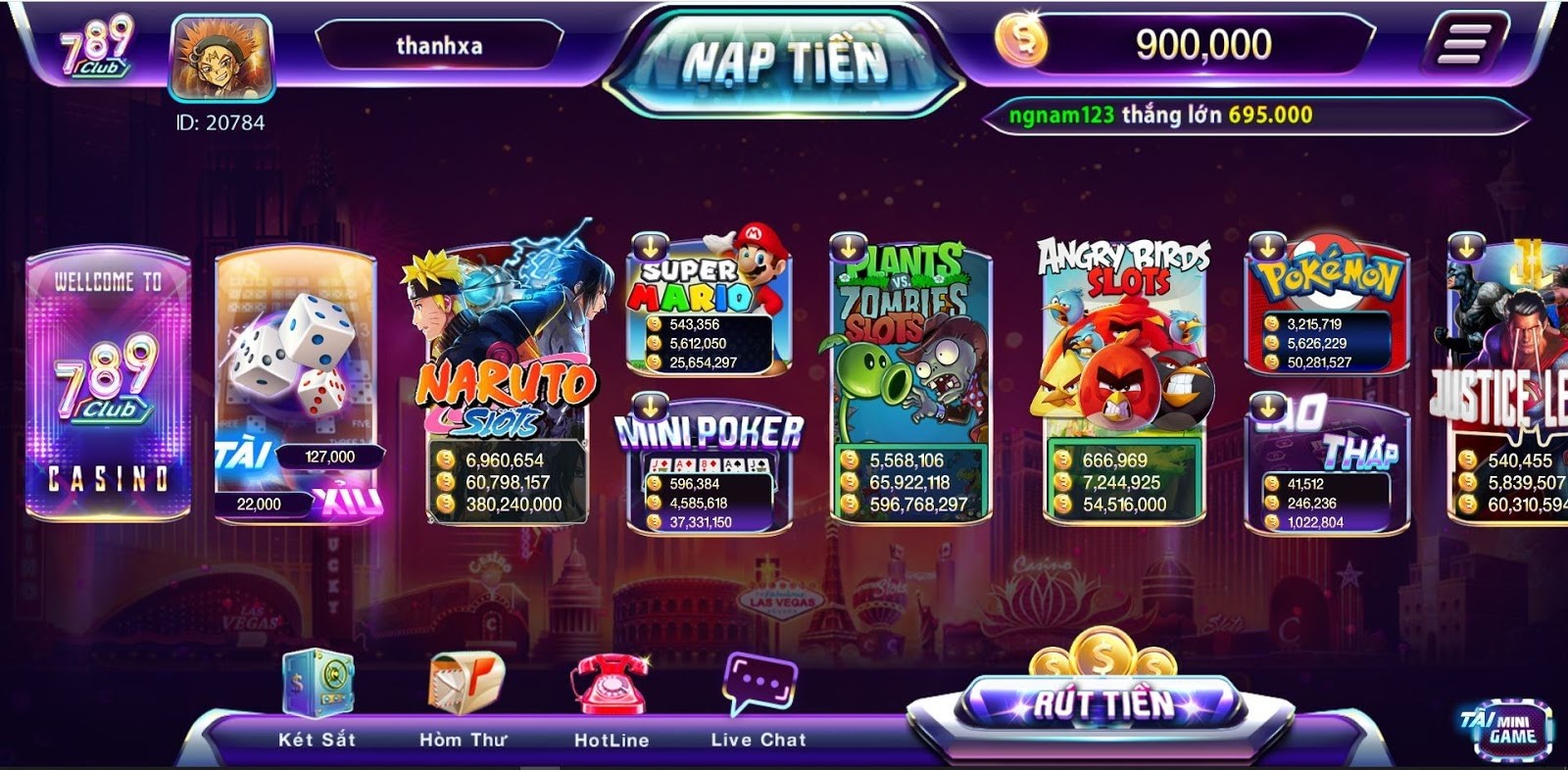 Những trò chơi có mặt trong 789 Club