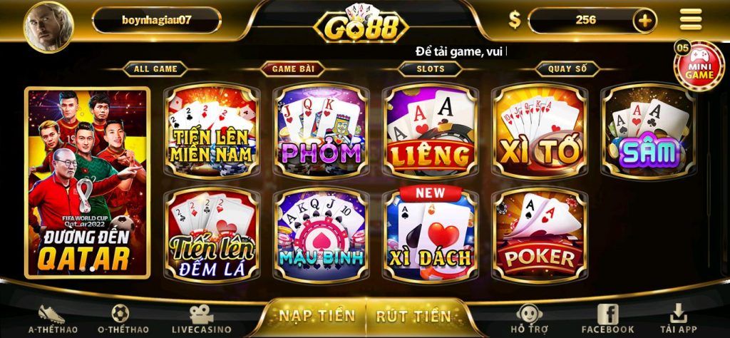 Đa dạng thể loại trò chơi tại Go88