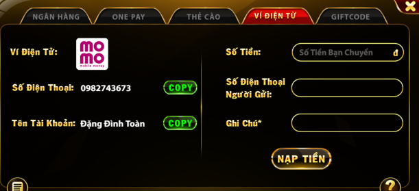 Nạp tiền game bài Fa88