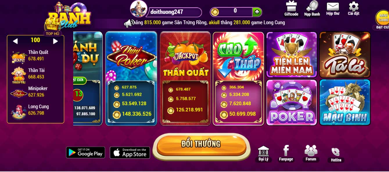 Những trò chơi đặc sắc có tại Banh Club